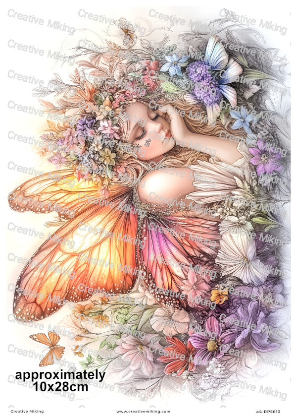 Butterfly Wing Fairy Floral Decoupage Paper | RP5613