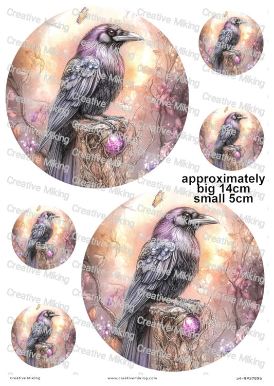 Mystical Raven Decoupage Paper | RP5789b