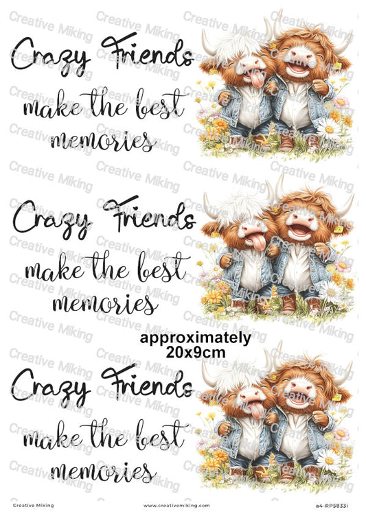 Highland Cows Funny Decoupage Paper | RP5833i