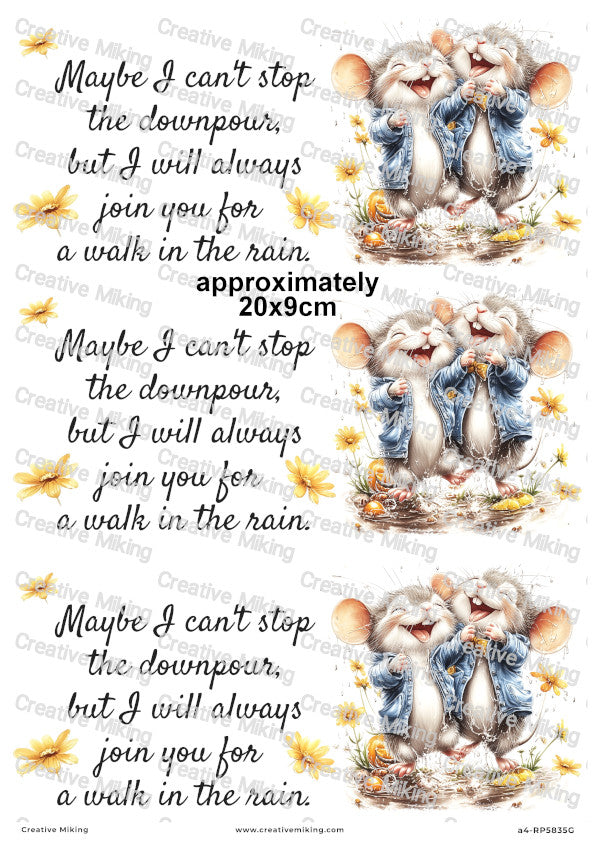 Mice Friendship Decoupage Paper | RP5835g