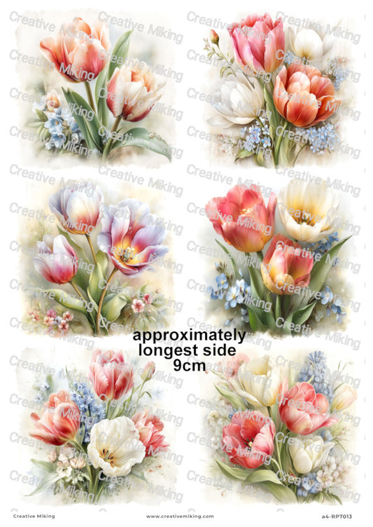 Tulip Flowers Decoupage Paper | RP7013