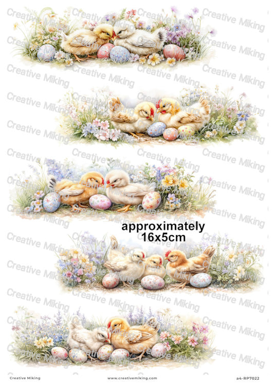 Spring Easter Chicks And Eggs Decoupage Paper | RP7022