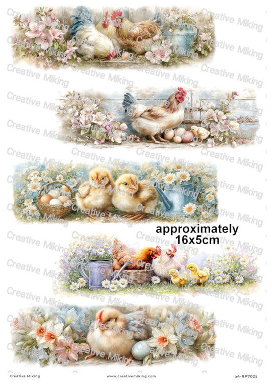 Easter Hens And Chicks Decoupage Paper | RP7025