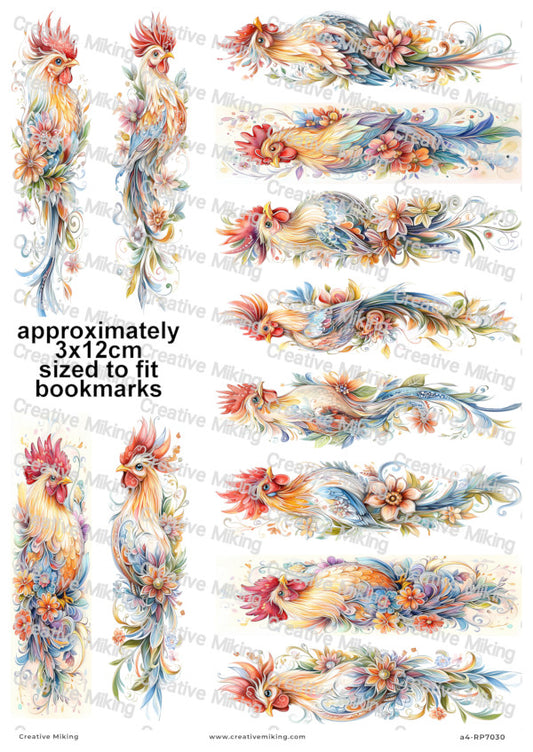 Decorative Rooster Decoupage Paper | RP7030