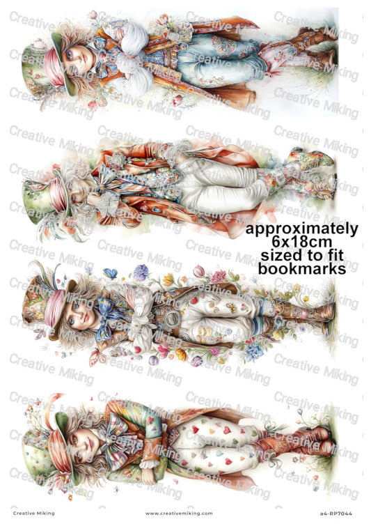 Wonderland Inspired Vintage Gentleman Decoupage Paper | RP7044