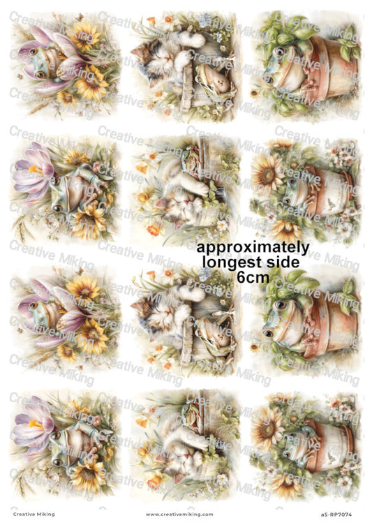 Garden Frog Decoupage Paper | RP7074