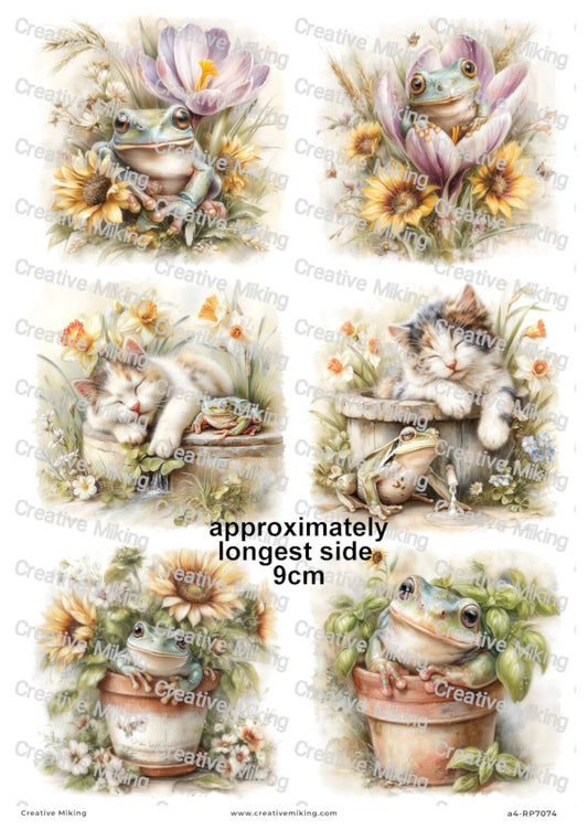 Garden Frog Decoupage Paper | RP7074