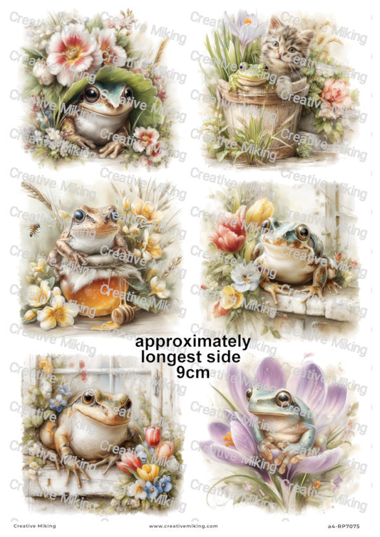Garden Frog Decoupage Paper | RP7075