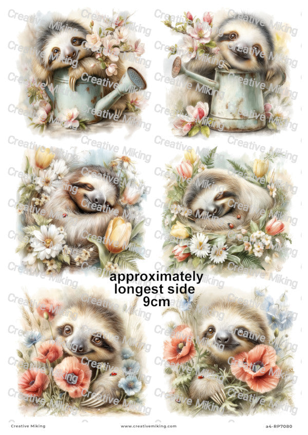 Sloth Decoupage Paper | RP7080