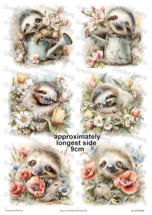 Sloth Decoupage Paper | RP7080