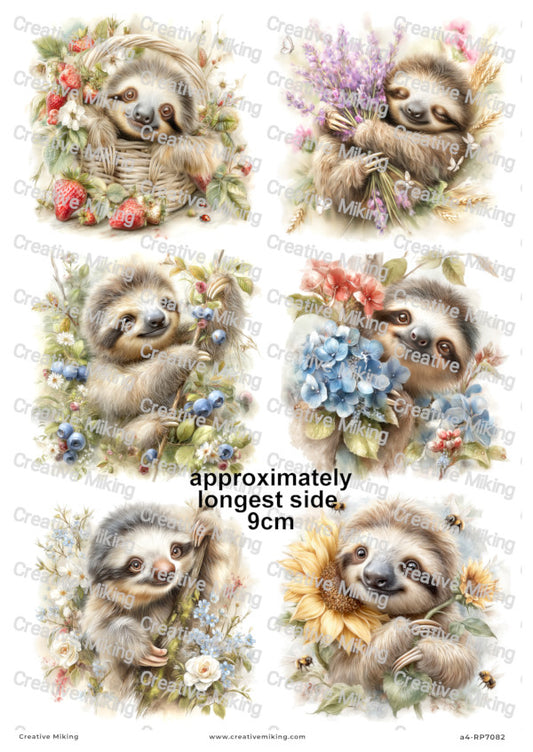 Sloth Decoupage Paper | RP7082