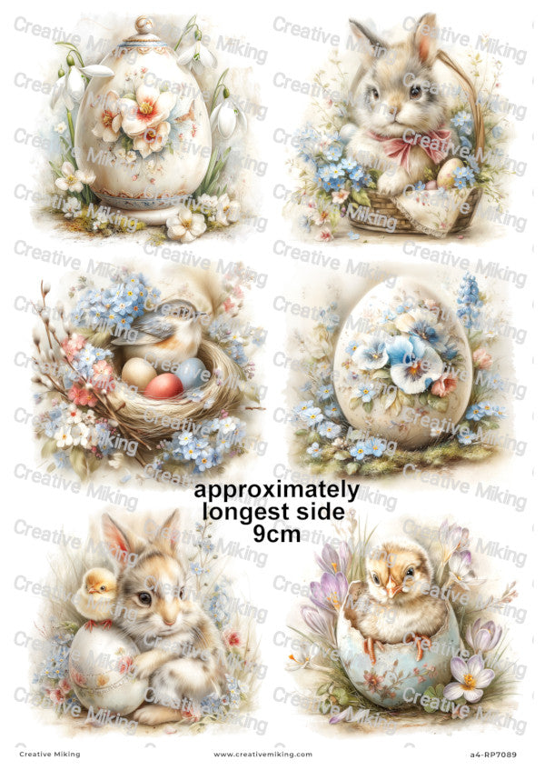 Easter Animals And Eggs Decoupage Paper | RP7089