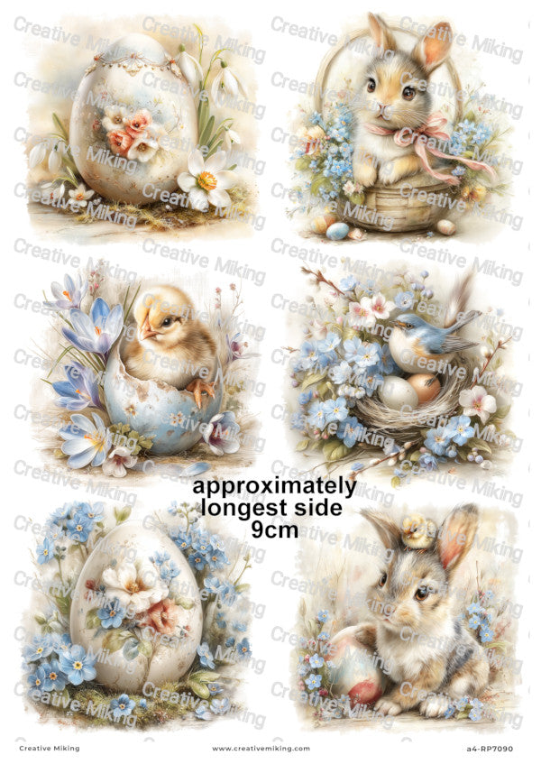 Easter Animals And Eggs Decoupage Paper | RP7090