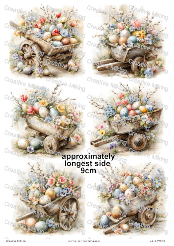 Easter Egg Cart Decoupage Paper | RP7093