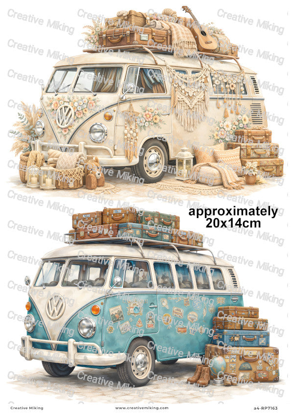 Camper Van Decoupage Rice Paper | RP7163