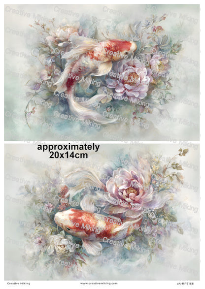 Koi Carp Fish Decoupage Rice Paper | RP7166
