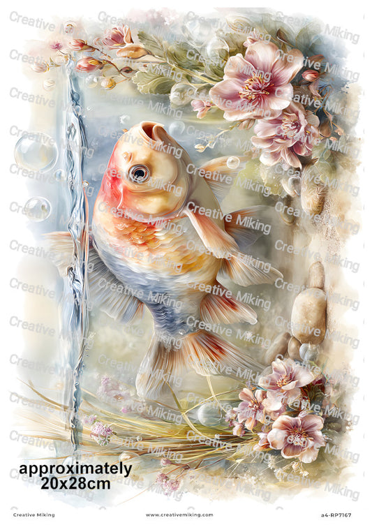 Koi Carp Fish Decoupage Rice Paper | RP7167