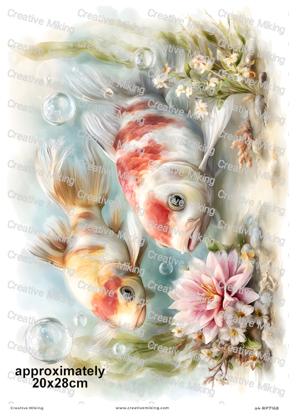 Koi Carp Fish Decoupage Rice Paper | RP7168