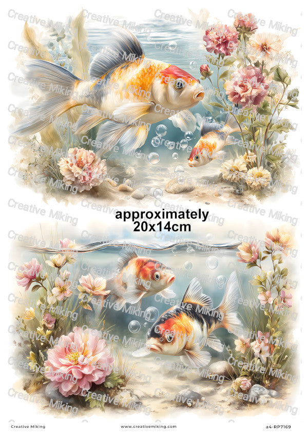 Koi Carp Fish Decoupage Rice Paper | RP7169