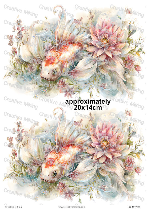 Koi Carp Fish Decoupage Rice Paper | RP7171
