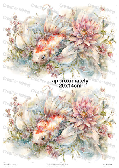 Koi Carp Fish Decoupage Rice Paper | RP7171