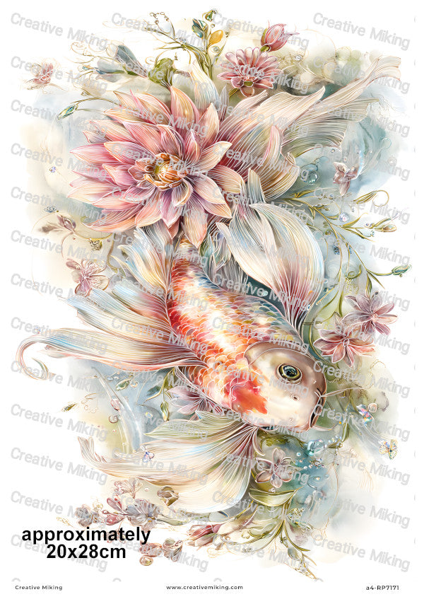 Koi Carp Fish Decoupage Rice Paper | RP7171