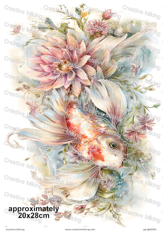 Koi Carp Fish Decoupage Rice Paper | RP7171