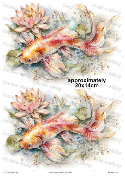 Koi Carp Fish Decoupage Rice Paper | RP7172