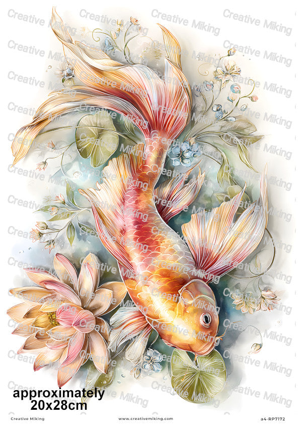 Koi Carp Fish Decoupage Rice Paper | RP7172