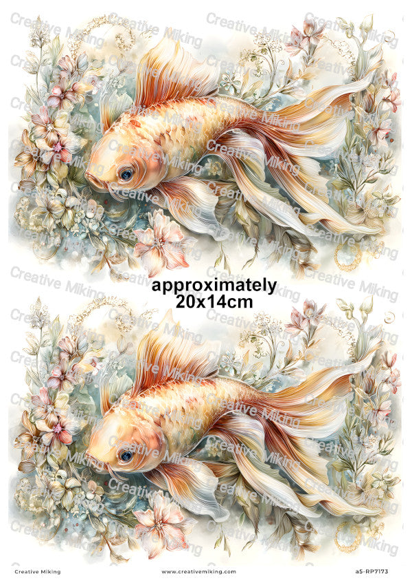 Koi Carp Fish Decoupage Rice Paper | RP7173