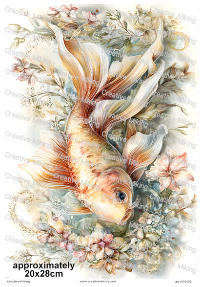 Koi Carp Fish Decoupage Rice Paper | RP7173