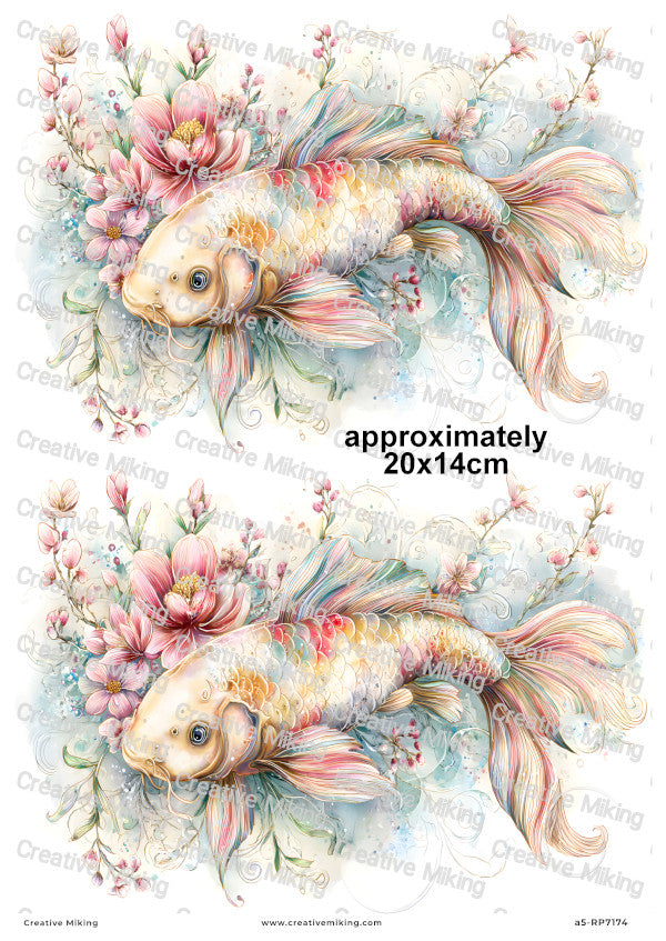 Koi Carp Fish Decoupage Rice Paper | RP7174
