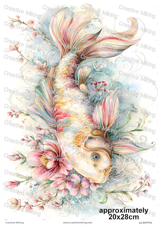 Koi Carp Fish Decoupage Rice Paper | RP7174