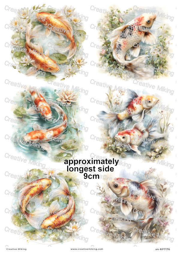Koi Carp Fish Decoupage Rice Paper | RP7176