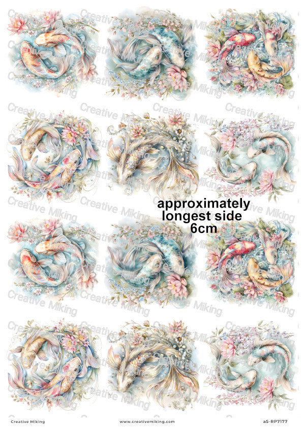 Koi Carp Fish Decoupage Rice Paper | RP7177