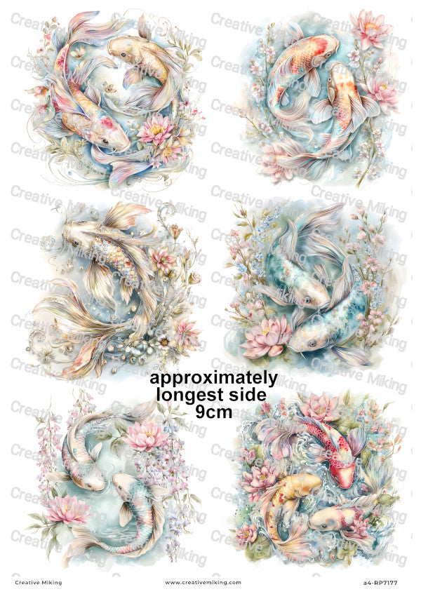 Koi Carp Fish Decoupage Rice Paper | RP7177