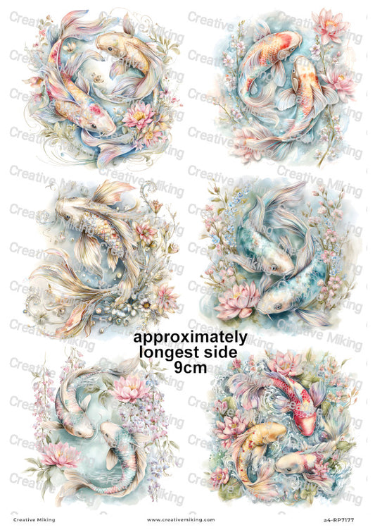 Koi Carp Fish Decoupage Rice Paper | RP7177