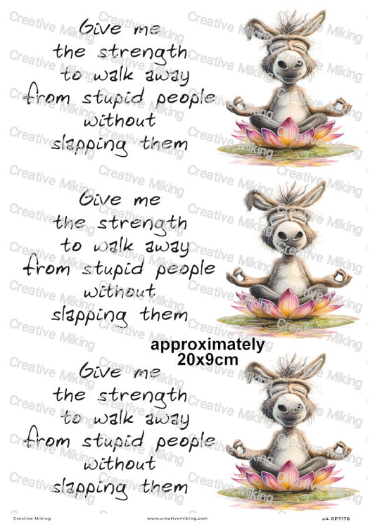 Donkey Funny Decoupage Rice Paper | RP7178