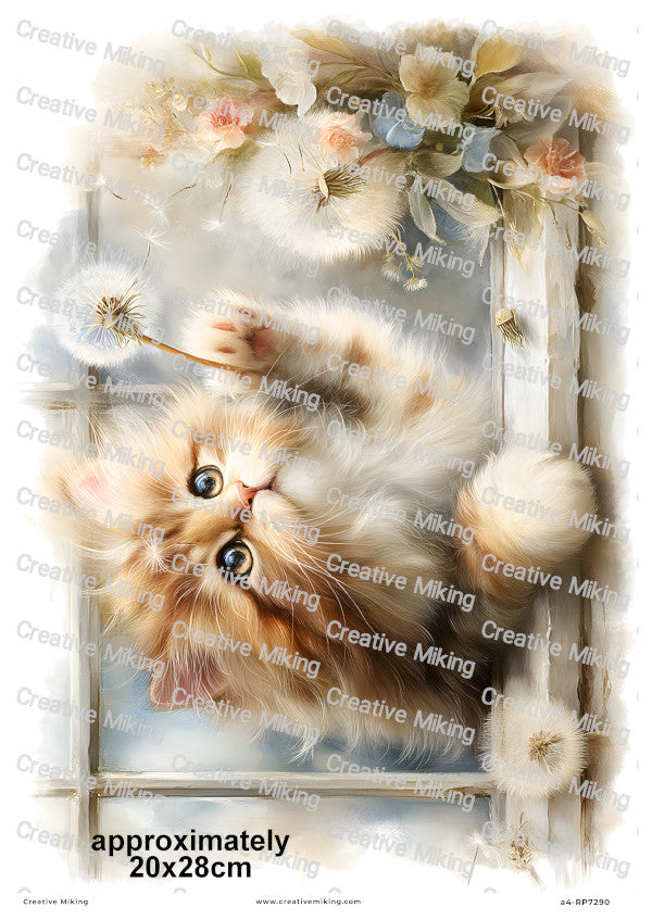 Persian Cat Decoupage Rice Paper | RP7290