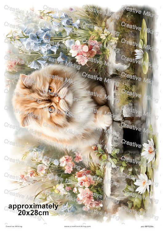 Persian Cat Decoupage Rice Paper | RP7294