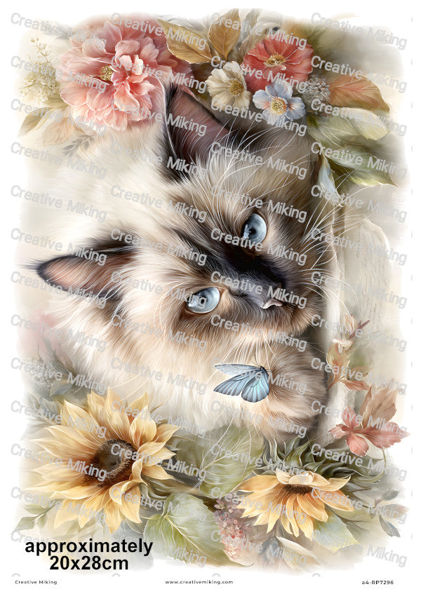 Persian Cat Decoupage Rice Paper | RP7296