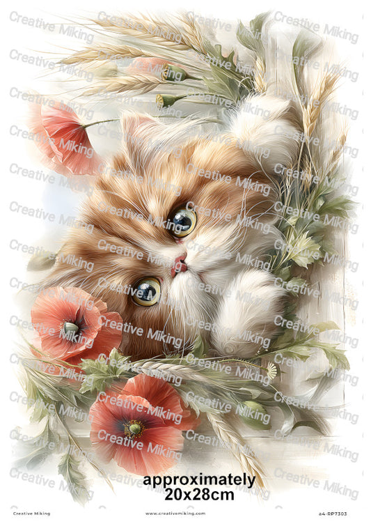 Persian Cat Decoupage Rice Paper | RP7303