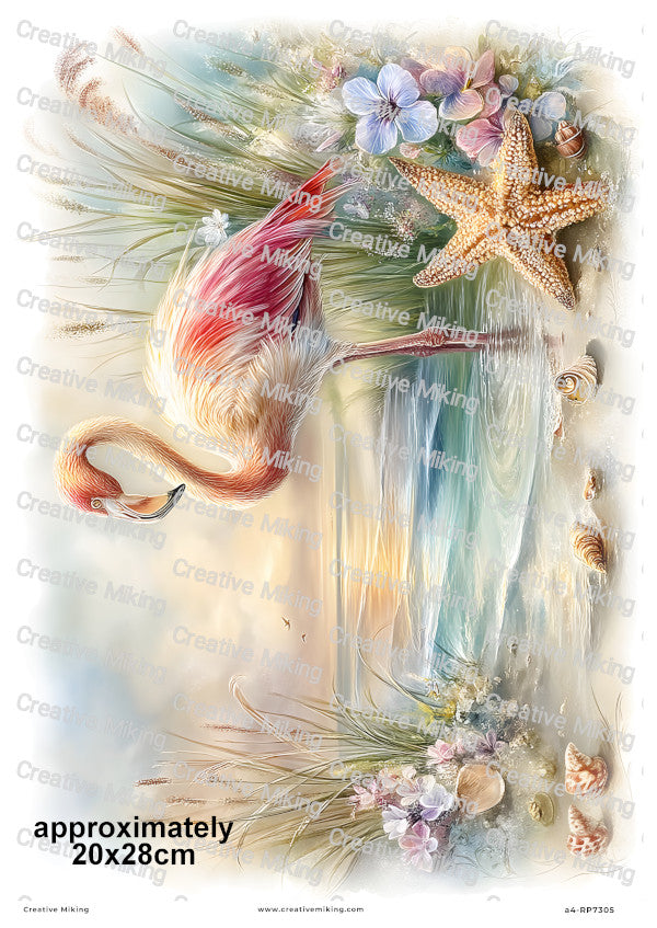 Flamingo Bird Decoupage Rice Paper | RP7305