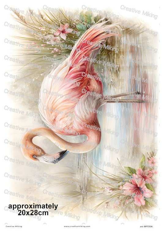 Flamingo Bird Decoupage Rice Paper | RP7306