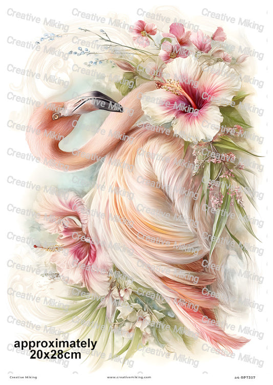 Flamingo Bird Decoupage Rice Paper | RP7307