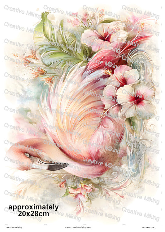 Flamingo Bird Decoupage Rice Paper | RP7308