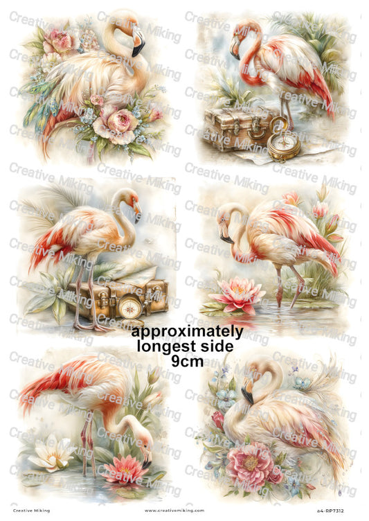Flamingo Bird Decoupage Rice Paper | RP7312