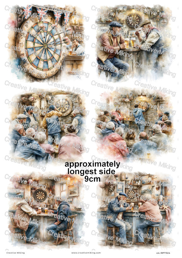 Darts Game Decoupage Rice Paper | RP7324