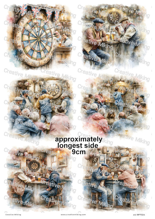 Darts Game Decoupage Rice Paper | RP7324