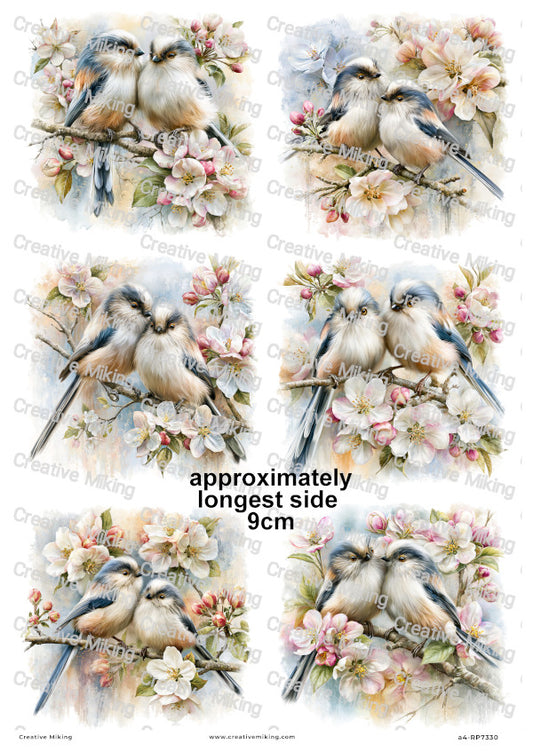Long-tailed Tit Bird Decoupage Rice Paper | RP7330